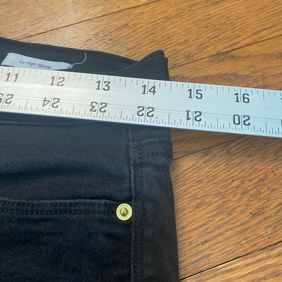 FRAME Le High Skinny Jeans Black Size 29 - Picture 7 of 10